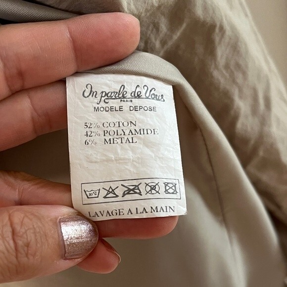 On Parle De Vous Ruffled Neck Belted Trench-coat in Beige XL - Picture 7 of 16